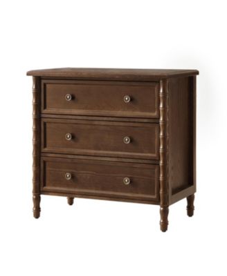 Nicola 3-Drawer Transitional 28''W Curved End Table with Charging Station