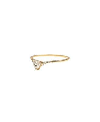 14k Gold Plating Bella Heart Ring Trendy Minimalist Dainty