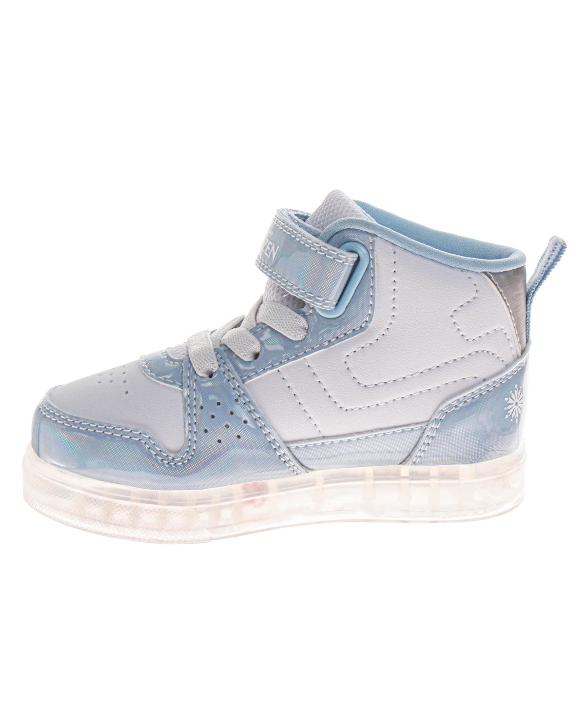 Disney Little Girls Frozen Anna and Elsa Light-Up High-Top Sneakers with Hook Loop Closure