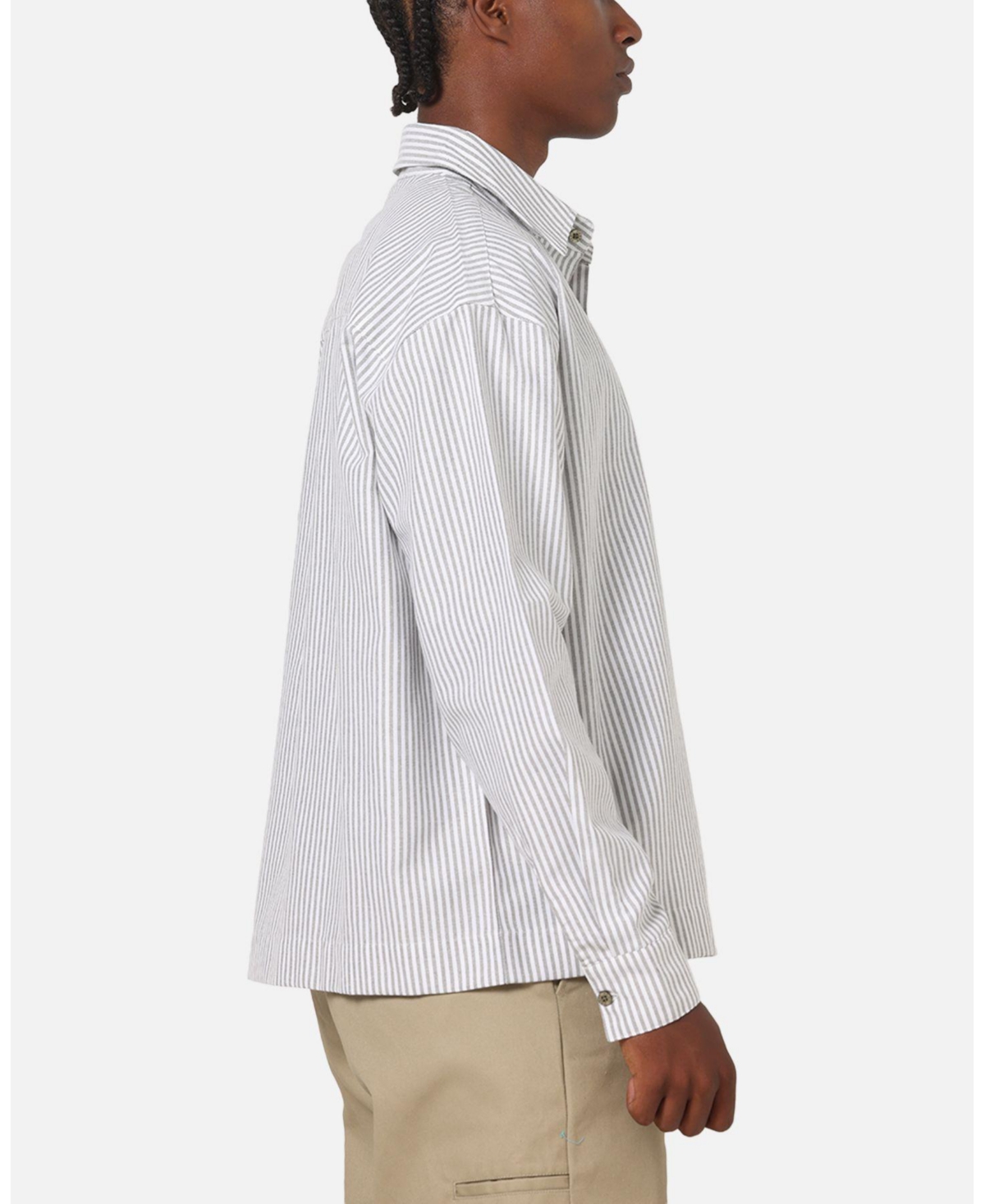 Carre Men's Oxford Stripe Long Sleeve Button Up Shirt
