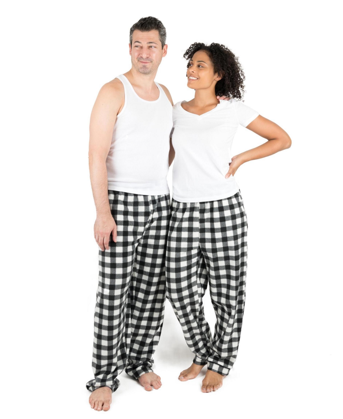 Leveret Men's Plaid Micro Fleece Pants