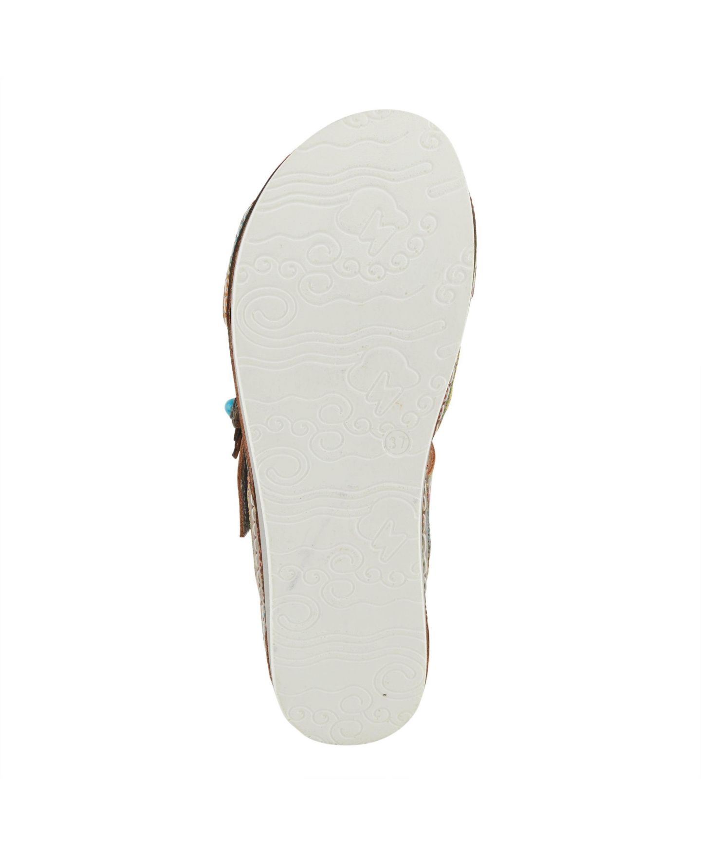 Женские сандалии L'Artiste Spring StepPillow-Soft Strappy Slide Sandal with Foam, цвет: Серый разноцветный — фото 6