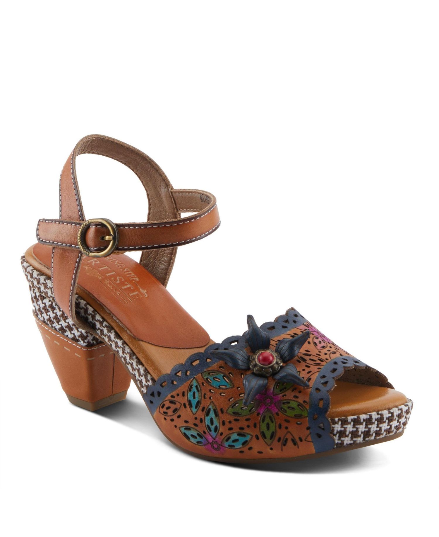 Women's Ankle Strap with Hand-Painted Design