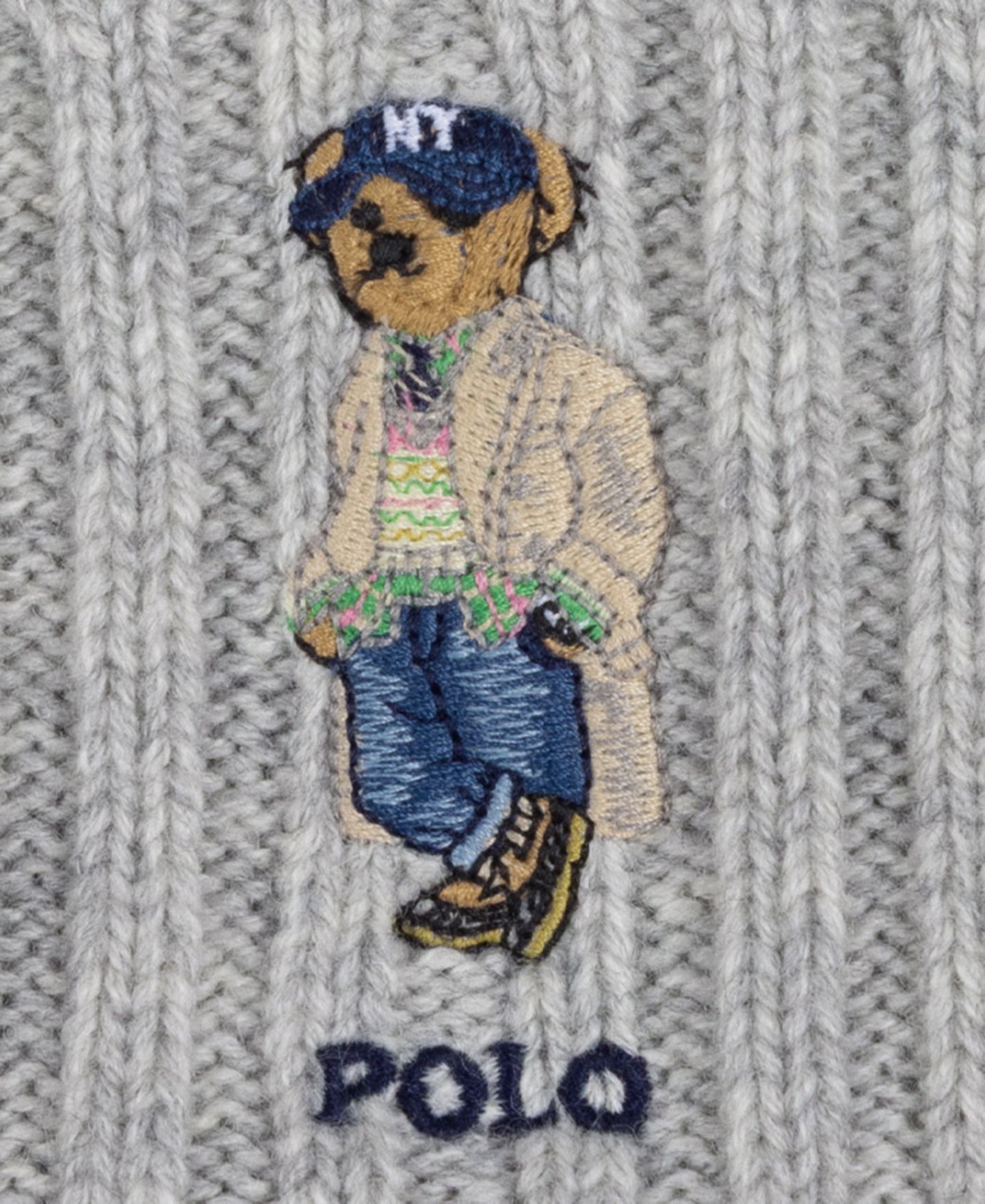 Мужская шапка Polo Ralph Lauren Cable Litchfield Bear Beanie, цвет: Andover Hthr — фото 3
