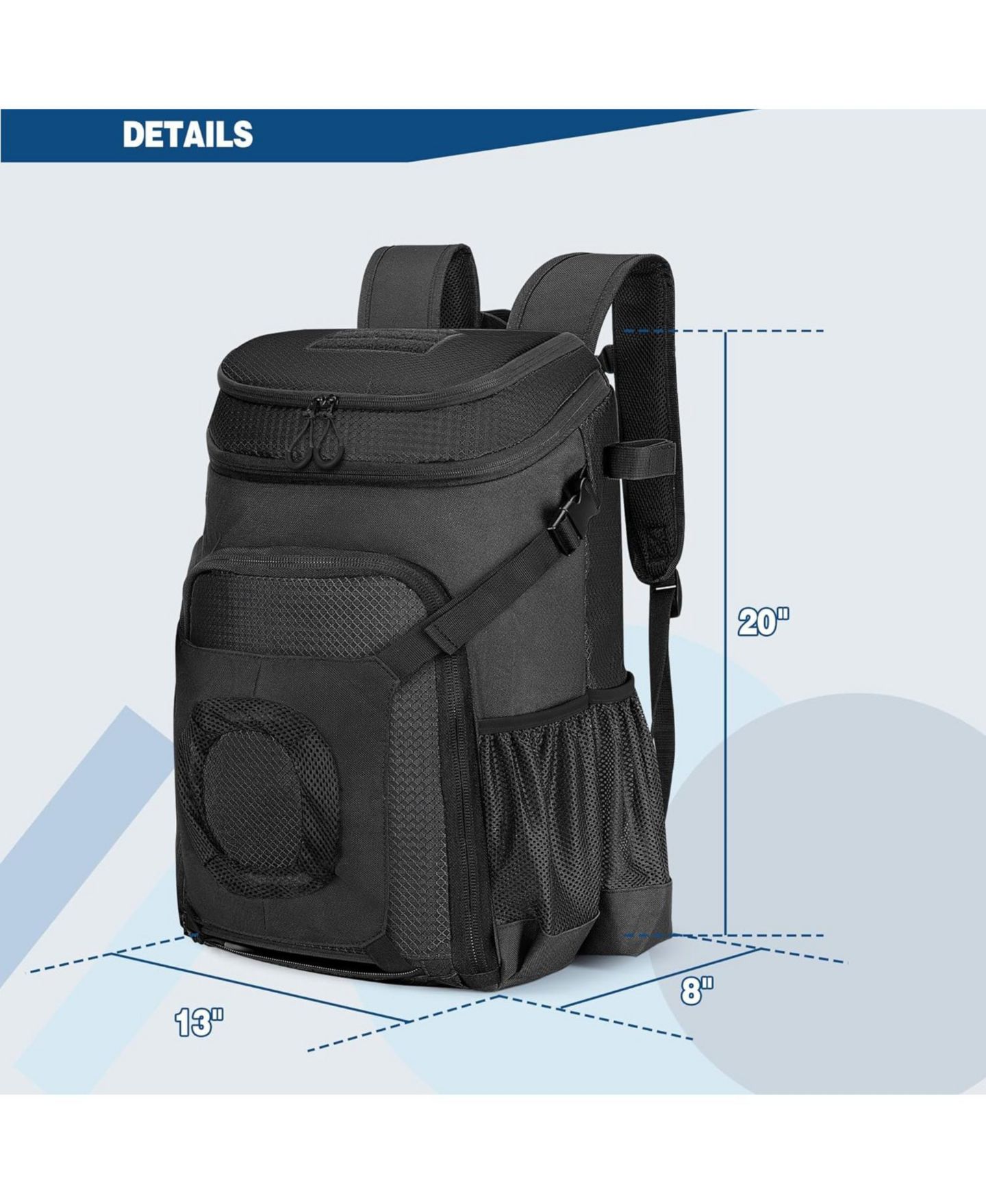 Рюкзак Furlihong Baseball Bag for Adult and Youth – Baseball Softball Bag with Helmet Holder, Shoe Compartment and Fence Hook для детей, цвет: Чёрный — фото 4