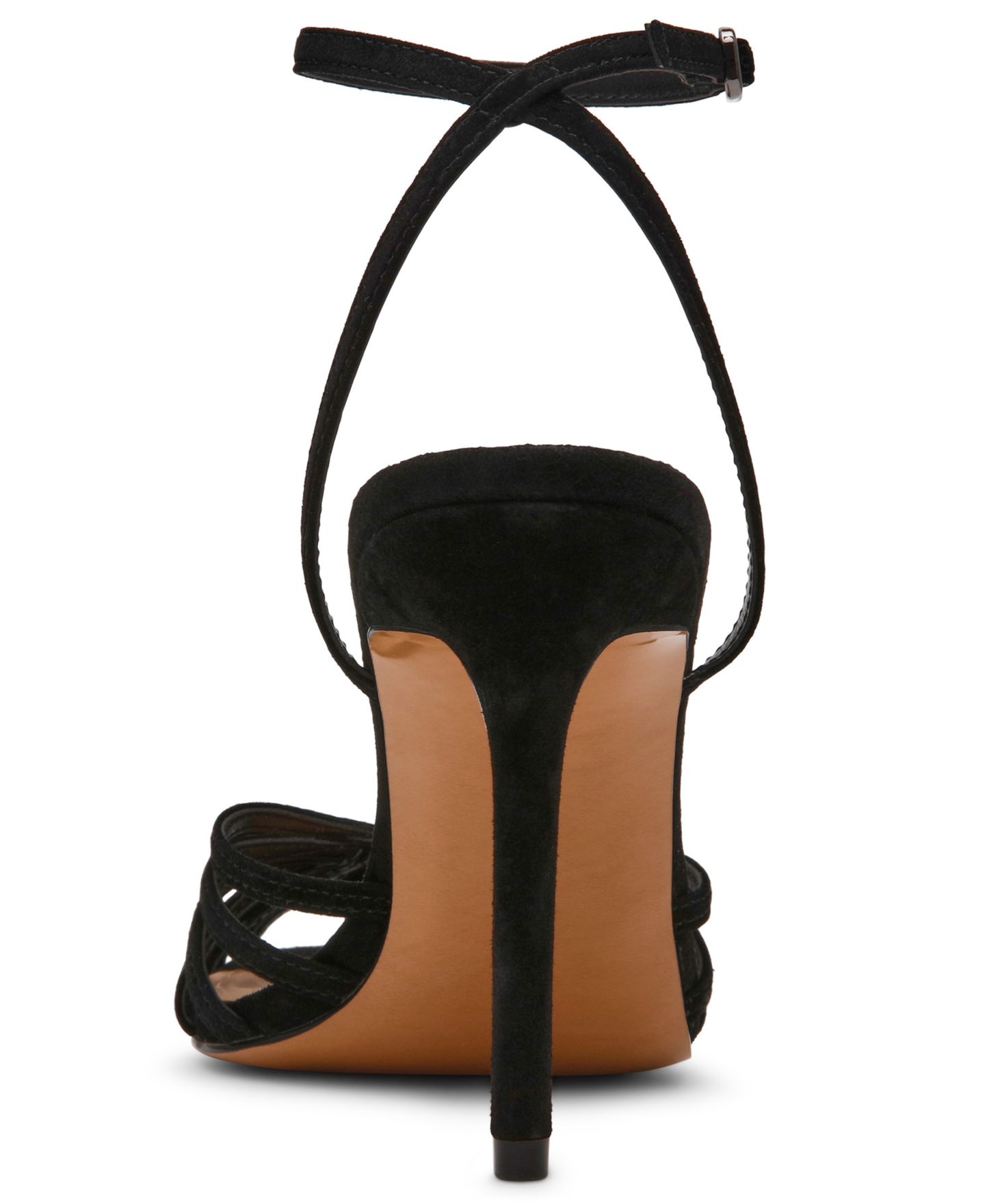 Женские сандалии Steve Madden Mizuna Strappy Dress Sandals, цвет: Чёрный замшевый — фото 3