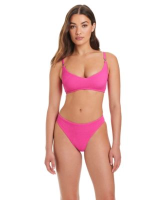 Red Carter Womens Textured Tide V Front Bralette Classic Hipster