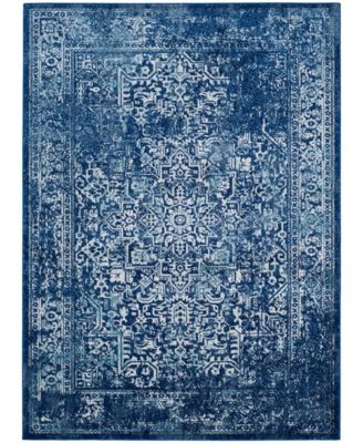  Evoke EVK256A Navy/Ivory 5'1" x 7'6" Area Rug