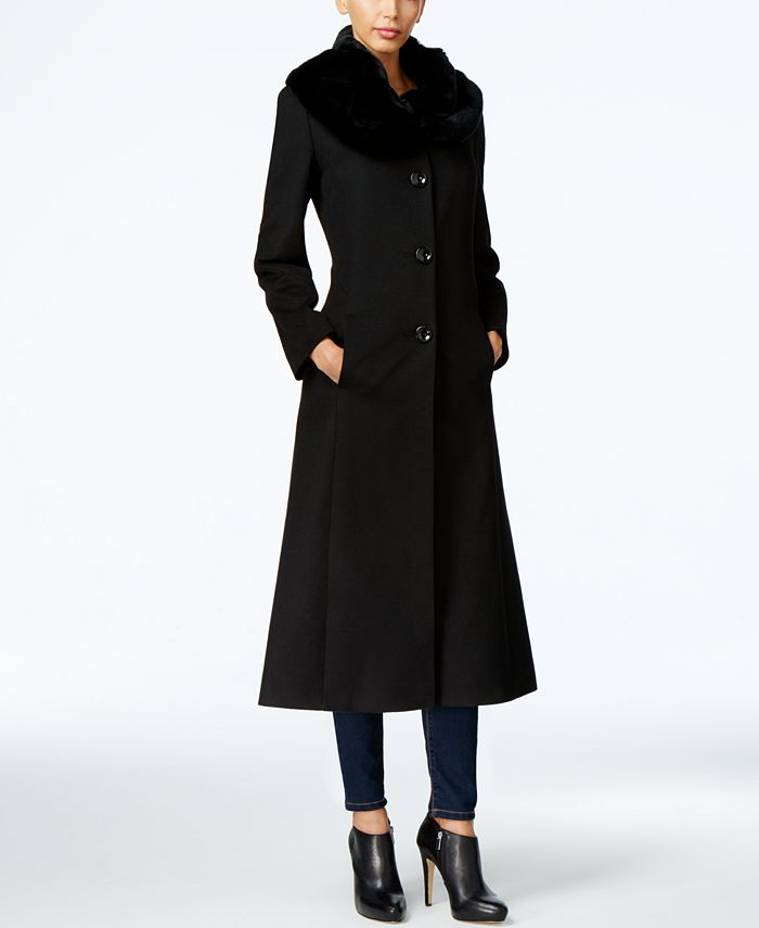 Forecaster Rex Rabbit-Fur-Trim Maxi Walker Coat - Macy's