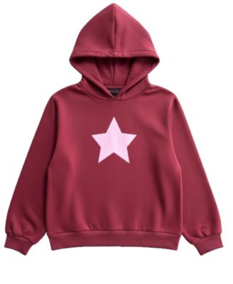 Girls' 7-16 Printed Long-Sleeve Hoodie