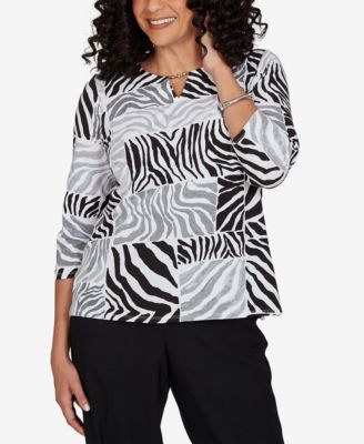 Women's Zebra Blocks Knit Top