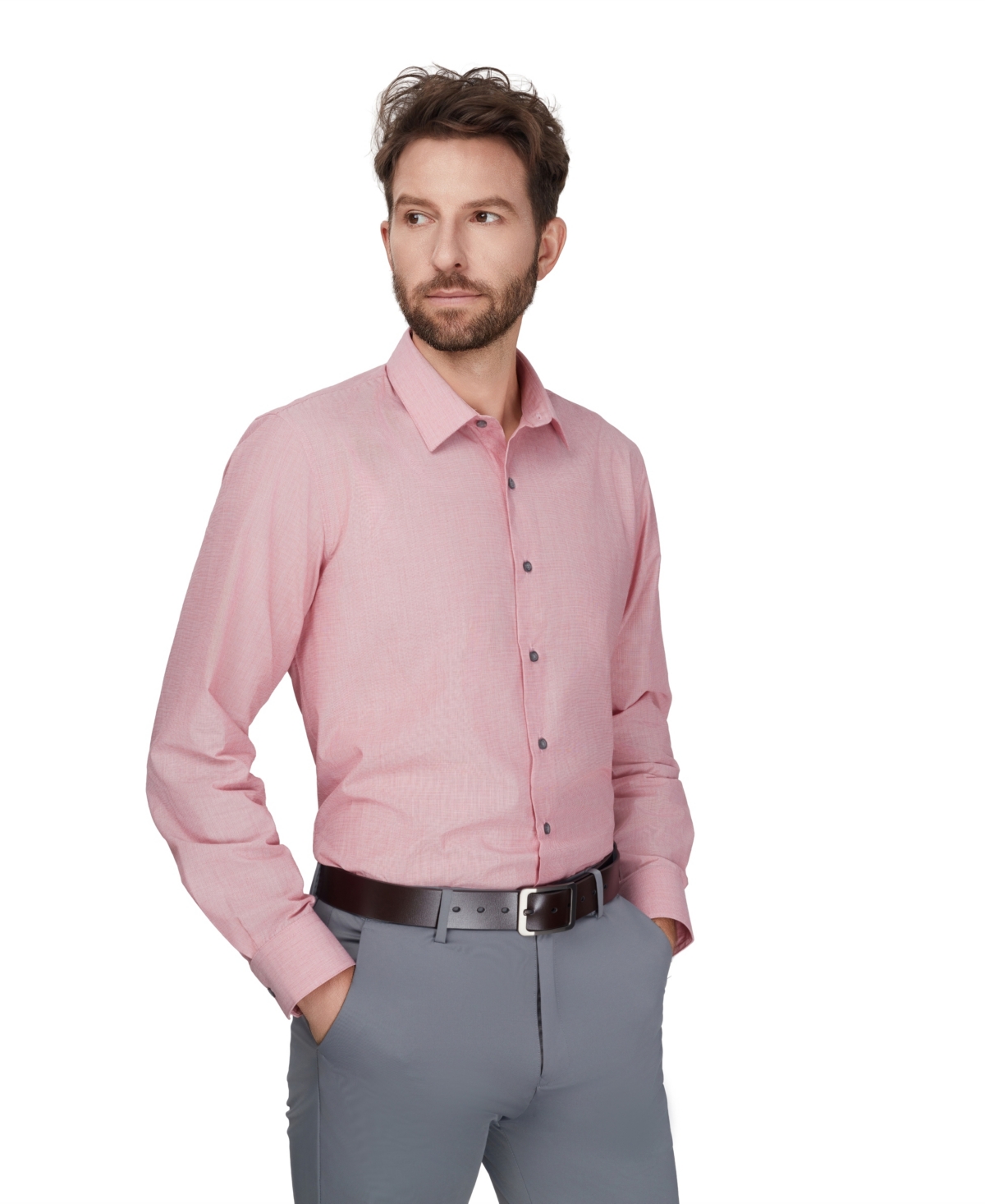 Alfani Men's Regular-Fit Solid Dress Shirt, Macy's Exclusive
