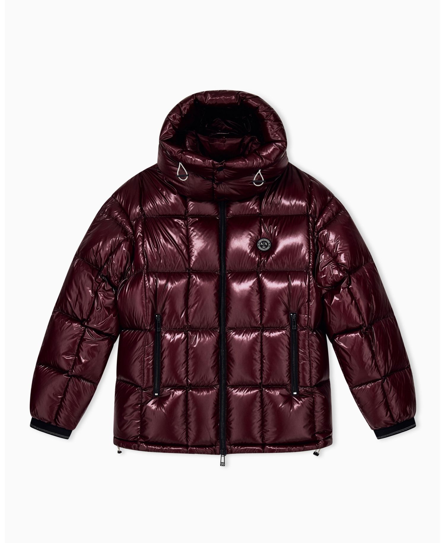 Men's Nylon Metallic Shine Down Hood with Jacket
