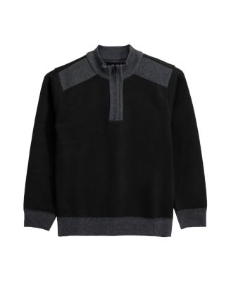 Boys Quarter Zipper Fleece Flannel Lining Sweater
