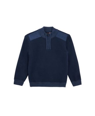 Xray Boys Quarter Zipper Fleece Flannel Lining Sweater - Navyink blue 48$