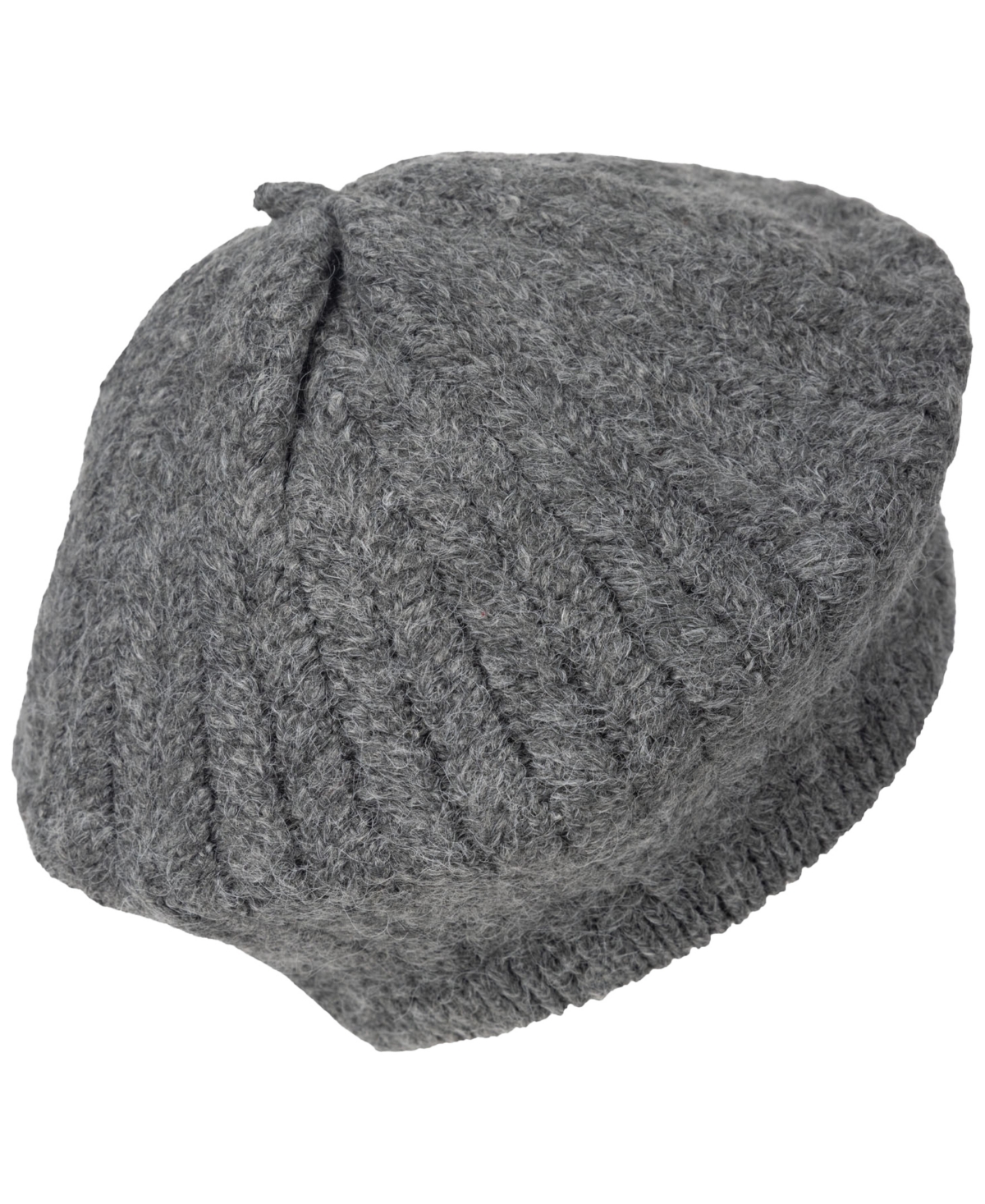 Ralph Lauren Women's Herringbone Knit Beret Hat In Gray