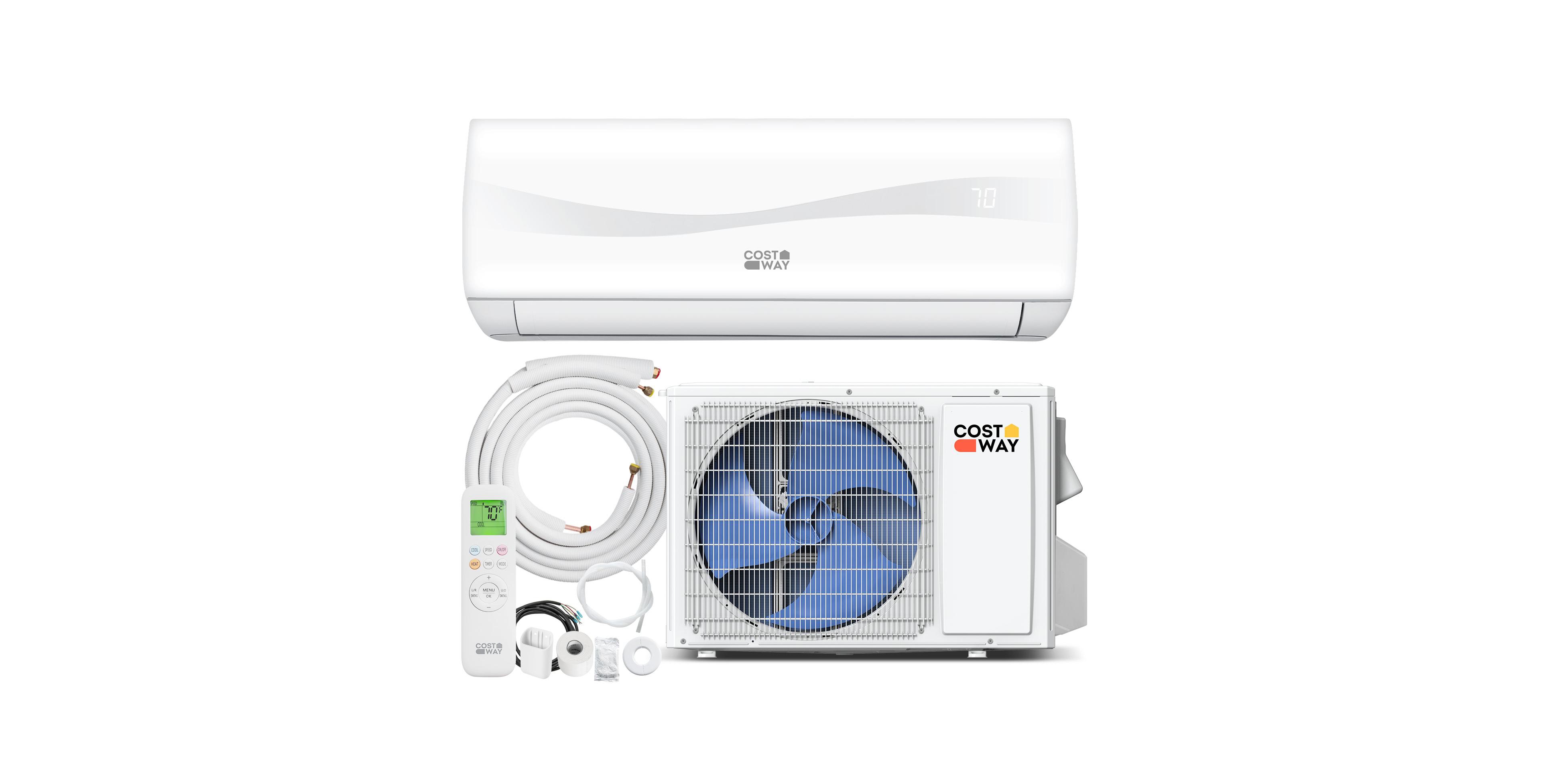 Costway 9100 Btu Mini Split Air Conditioner and Heater with Heat Pump and Full Installation Kit