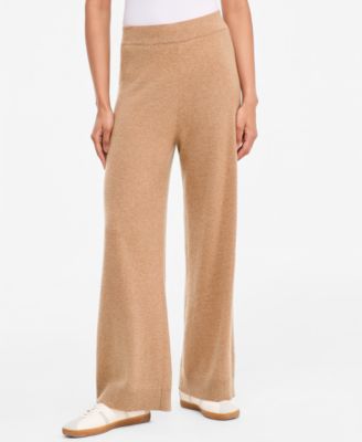 Women's 100% Cashmere Pull-On Wide-Leg Pants