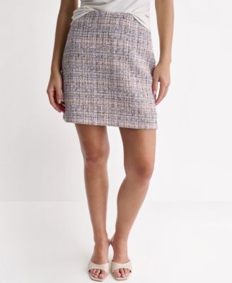 Women's Metallic Accent Tweed Mini Skirt