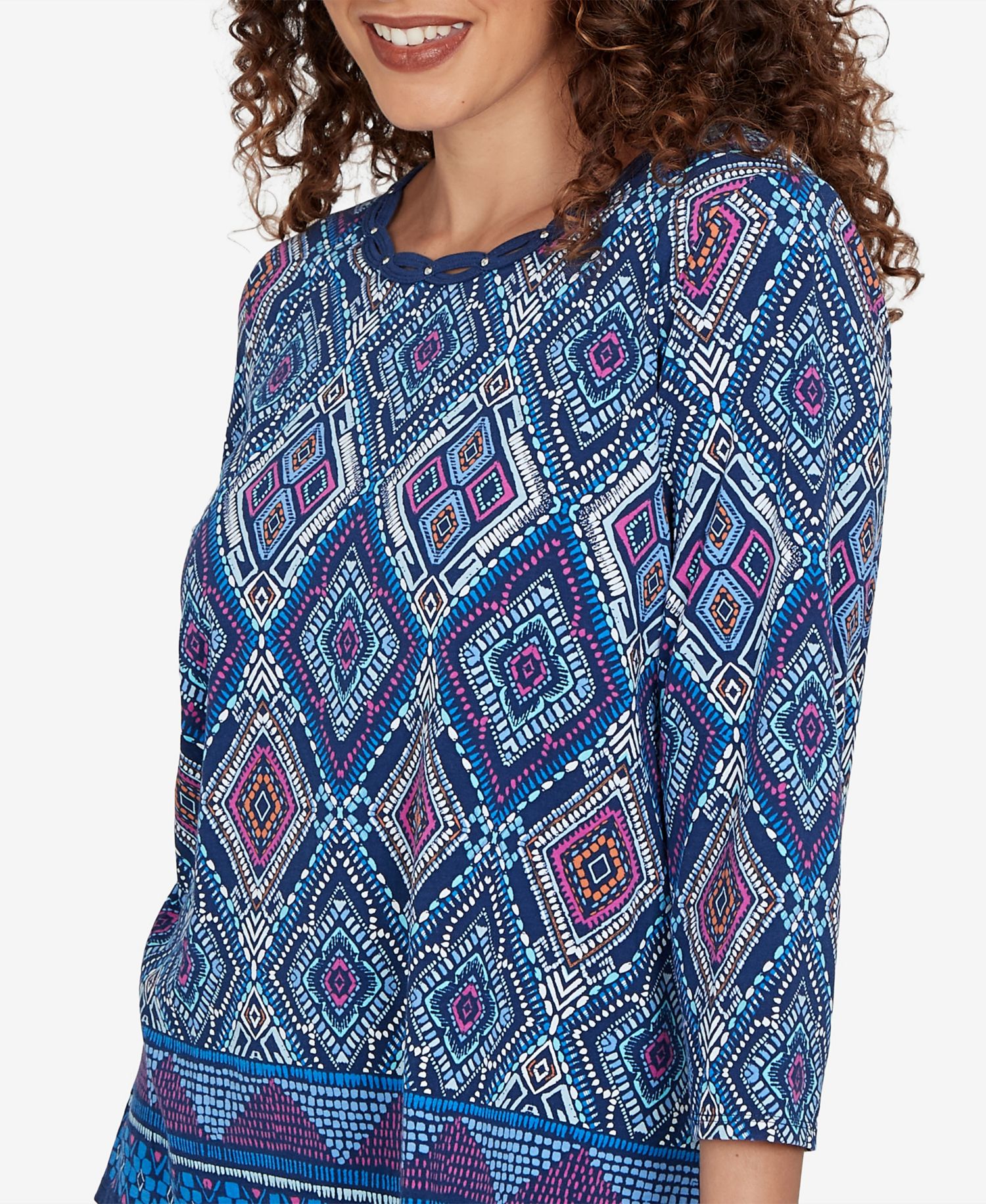 Petite Kaleidoscope Print Knit Top
