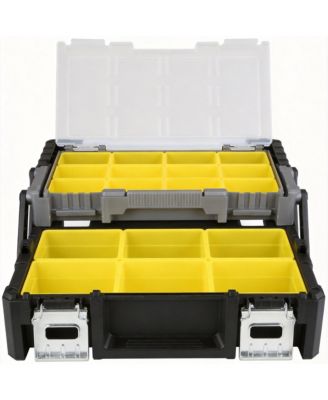 Portable Plastic Cantilever Tool Box Organizer With Removable Compartments