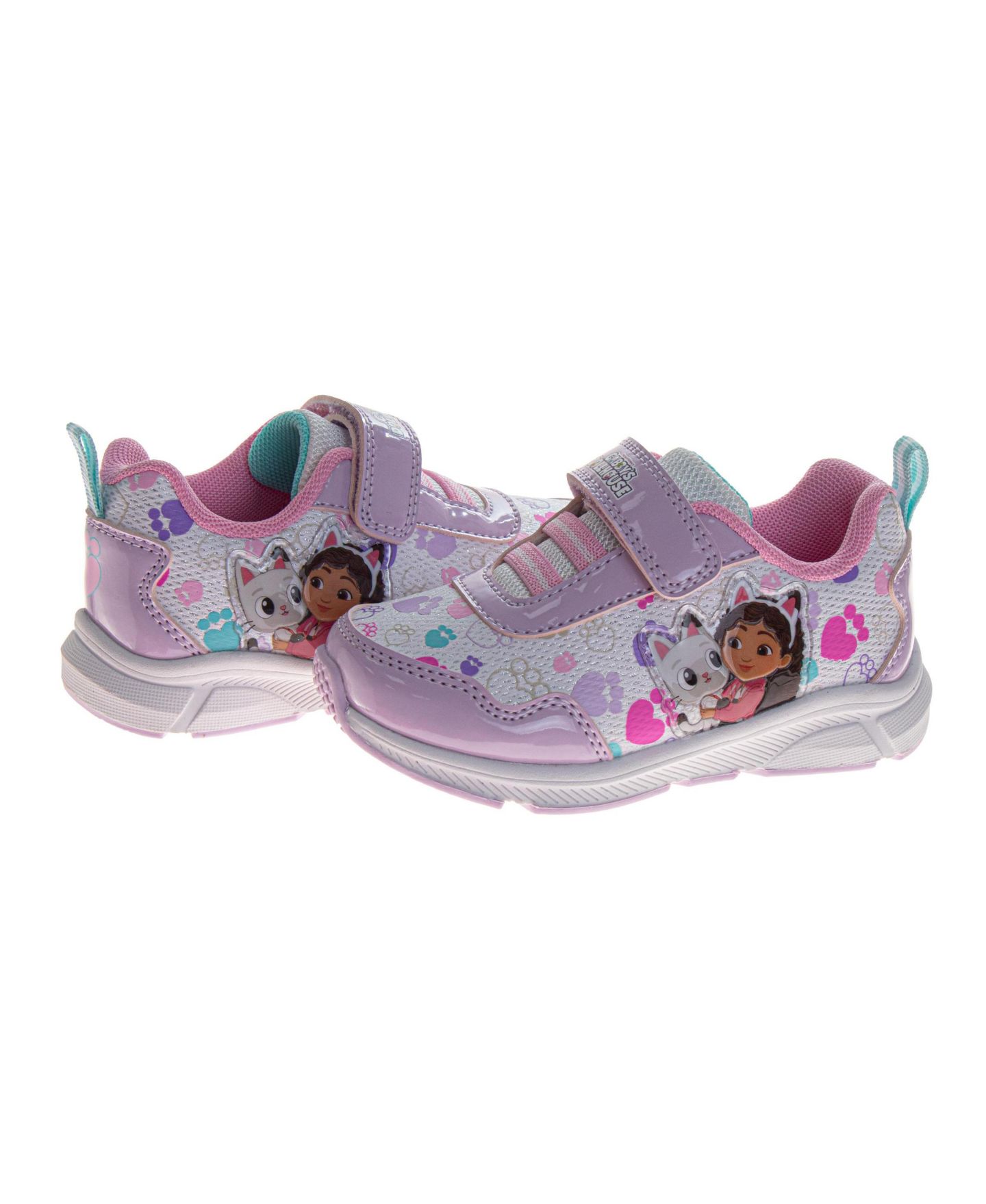 Кроссовки Gabby's Dollhouse Athletic Hook and Loop Light-Up для девочек, цвет: Фиолетовый разноцветный — фото 7