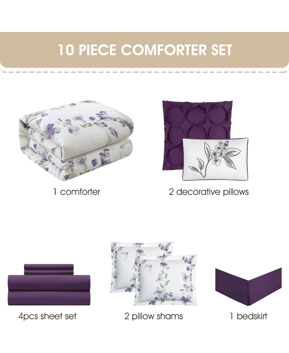 Stratford Park Kinton Floral 10-Piece Comforter Set