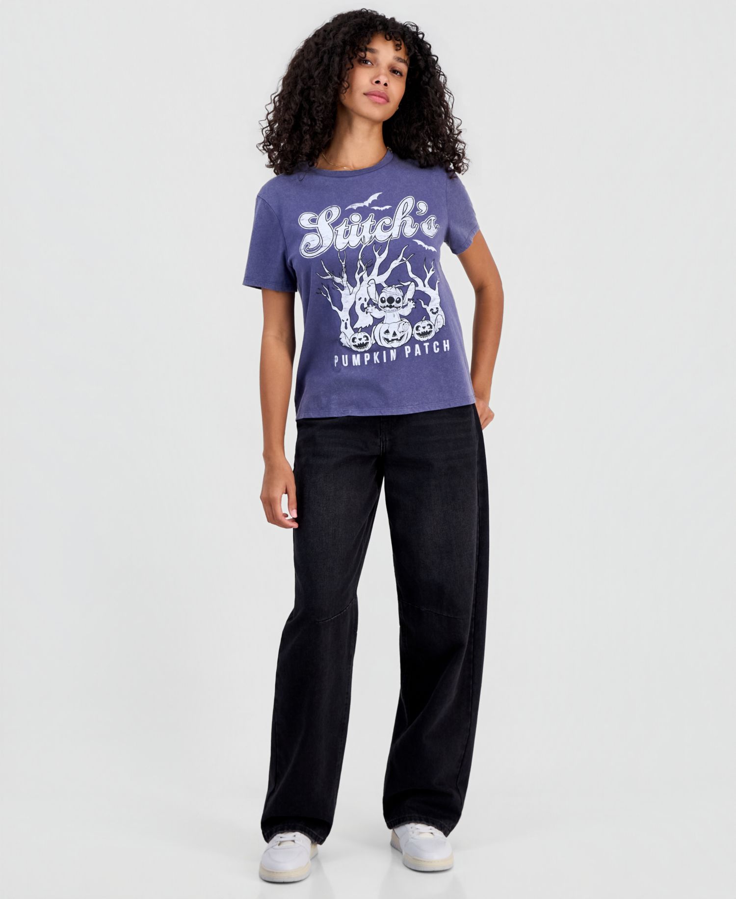 Juniors' Stitch Pumpkin Patch Crewneck Tee