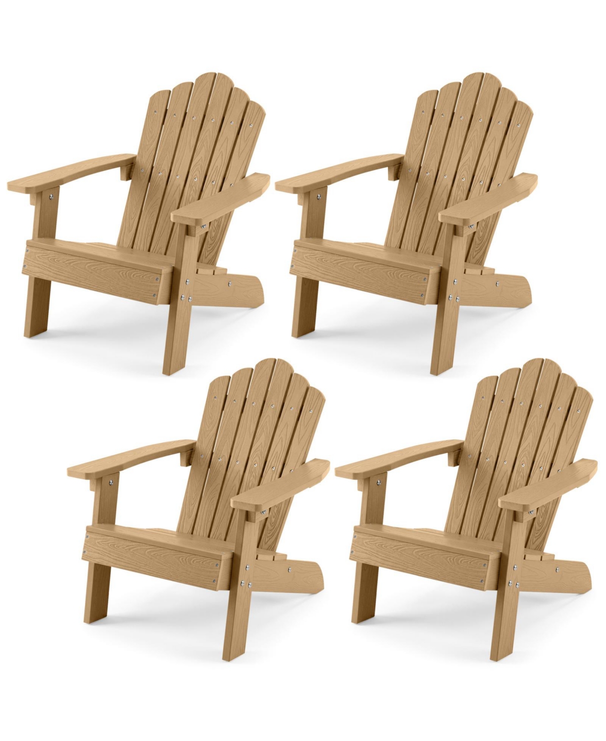 Gymax Kids Adirondack Chairs Tilted High Backrest Wide Armrests and Angled Seat