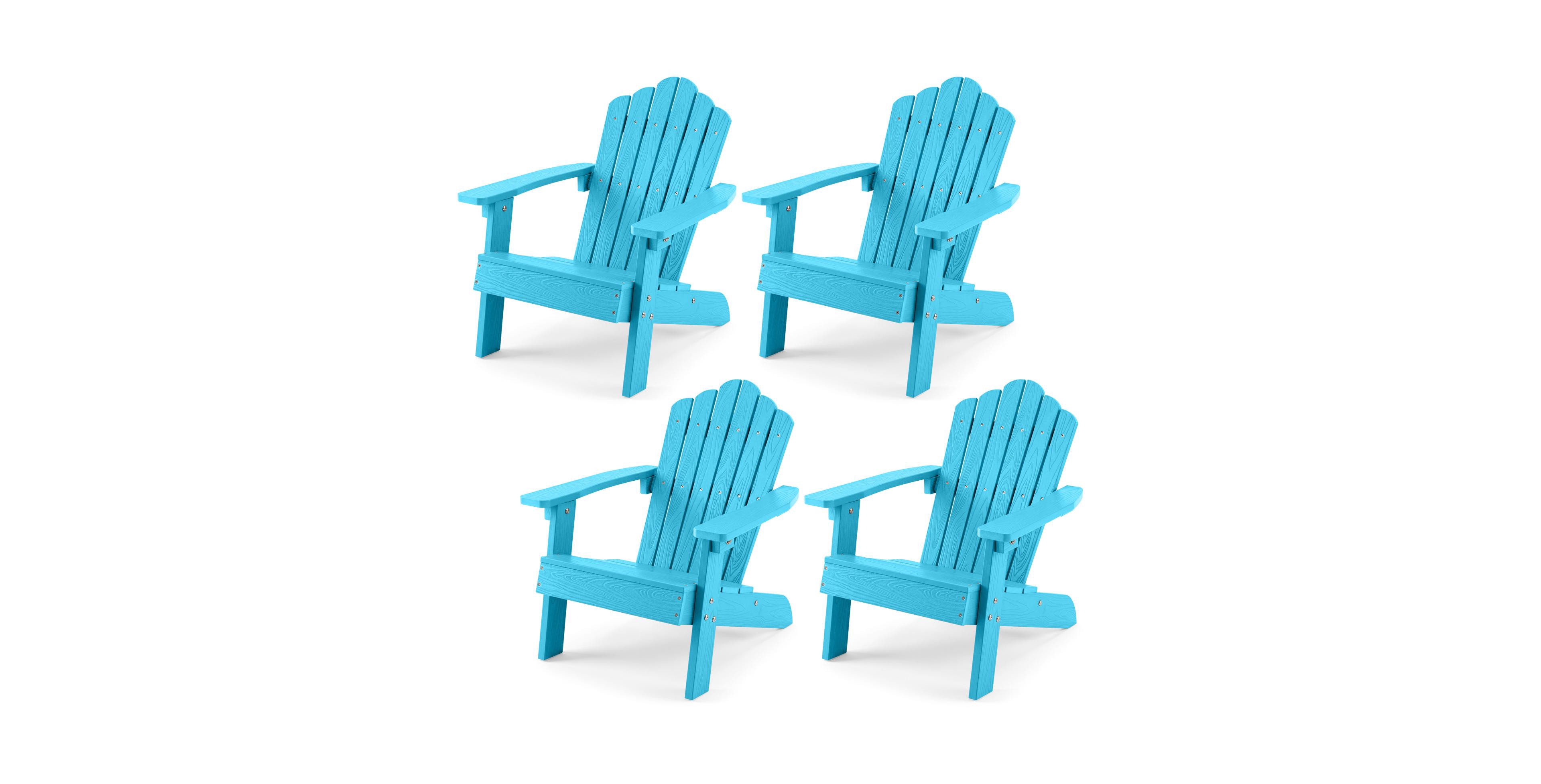 Gymax Kids Adirondack Chairs Tilted High Backrest Wide Armrests and Angled Seat
