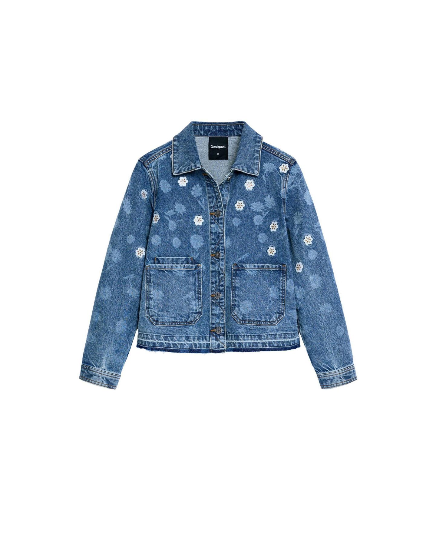 Женская куртка Desigual Denim jacket cotton, цвет: Средний синий — фото 5