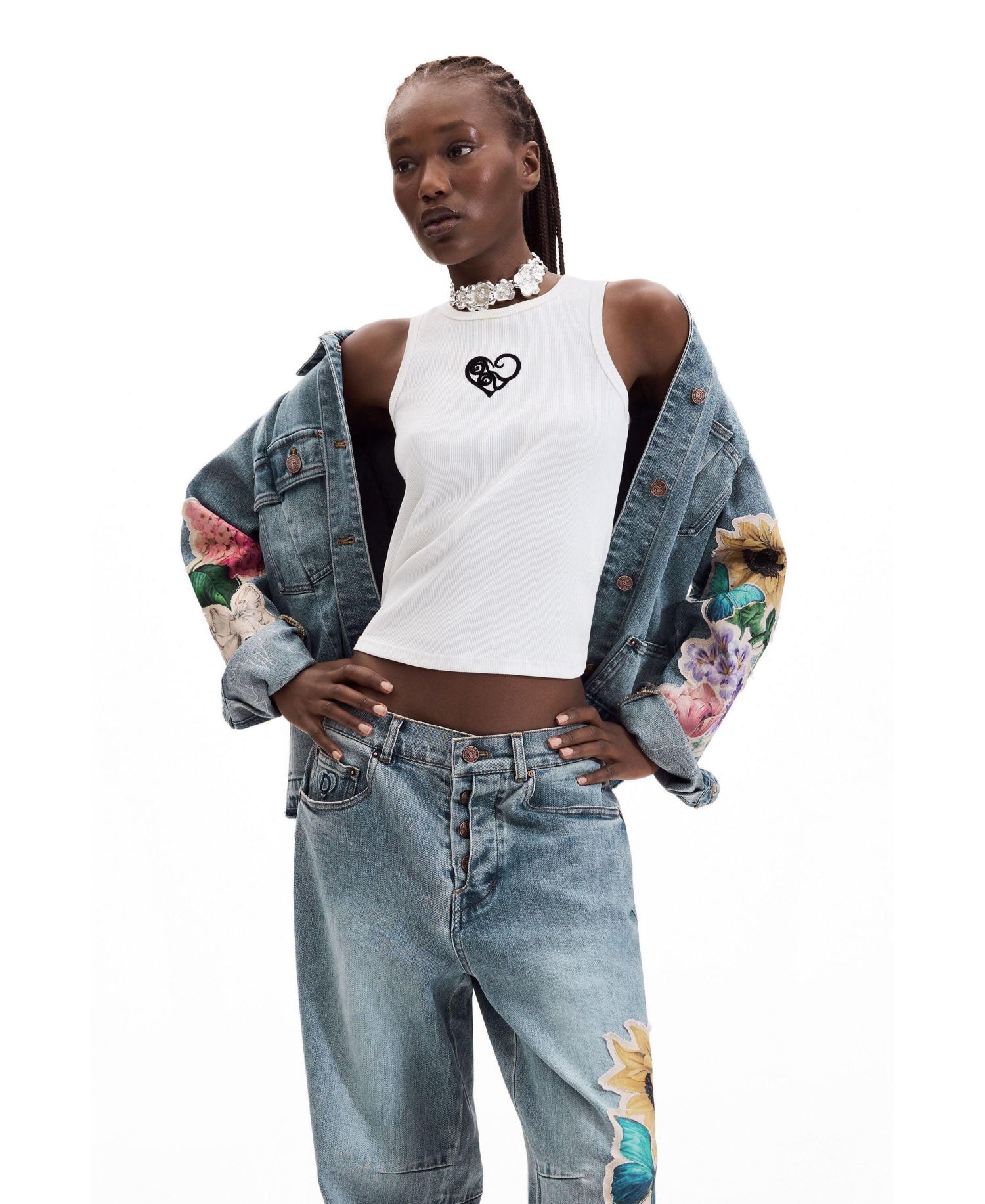Women's Floral Printed Jeans