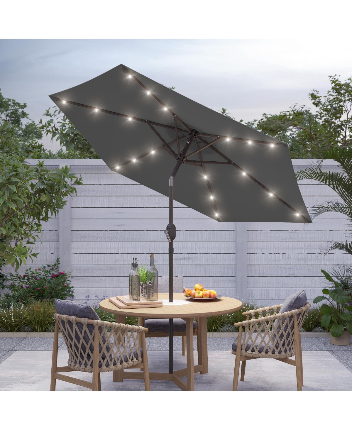 Sonkuki Enhance Your Outdoor Oasis With 7.5Feet Led Round Patio Umbrella - Stylish, Durable, And Sun-Protective