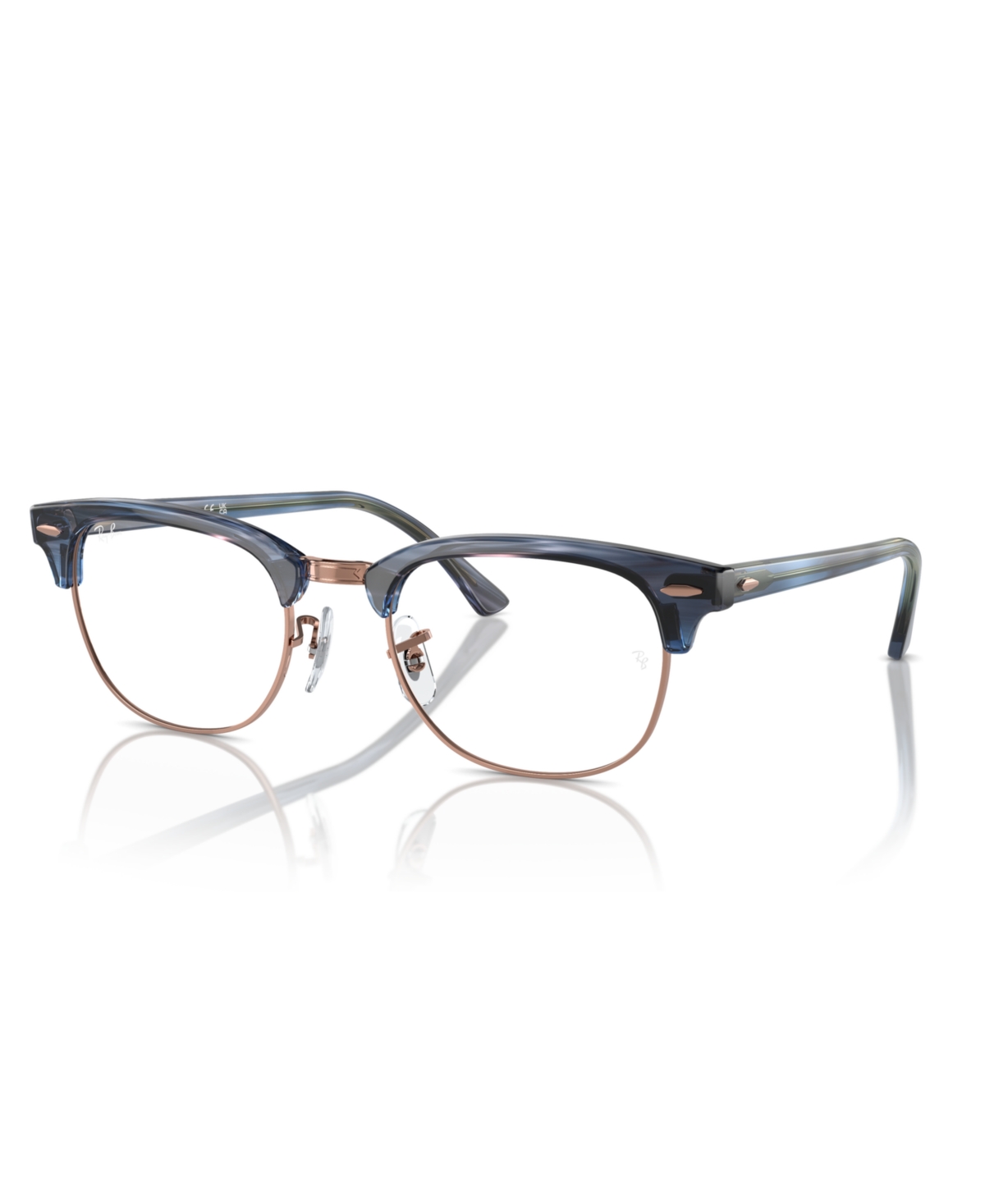 Ray Ban Unisex Clubmaster Optics Eyeglasses, Rb5154 In Striped Blue