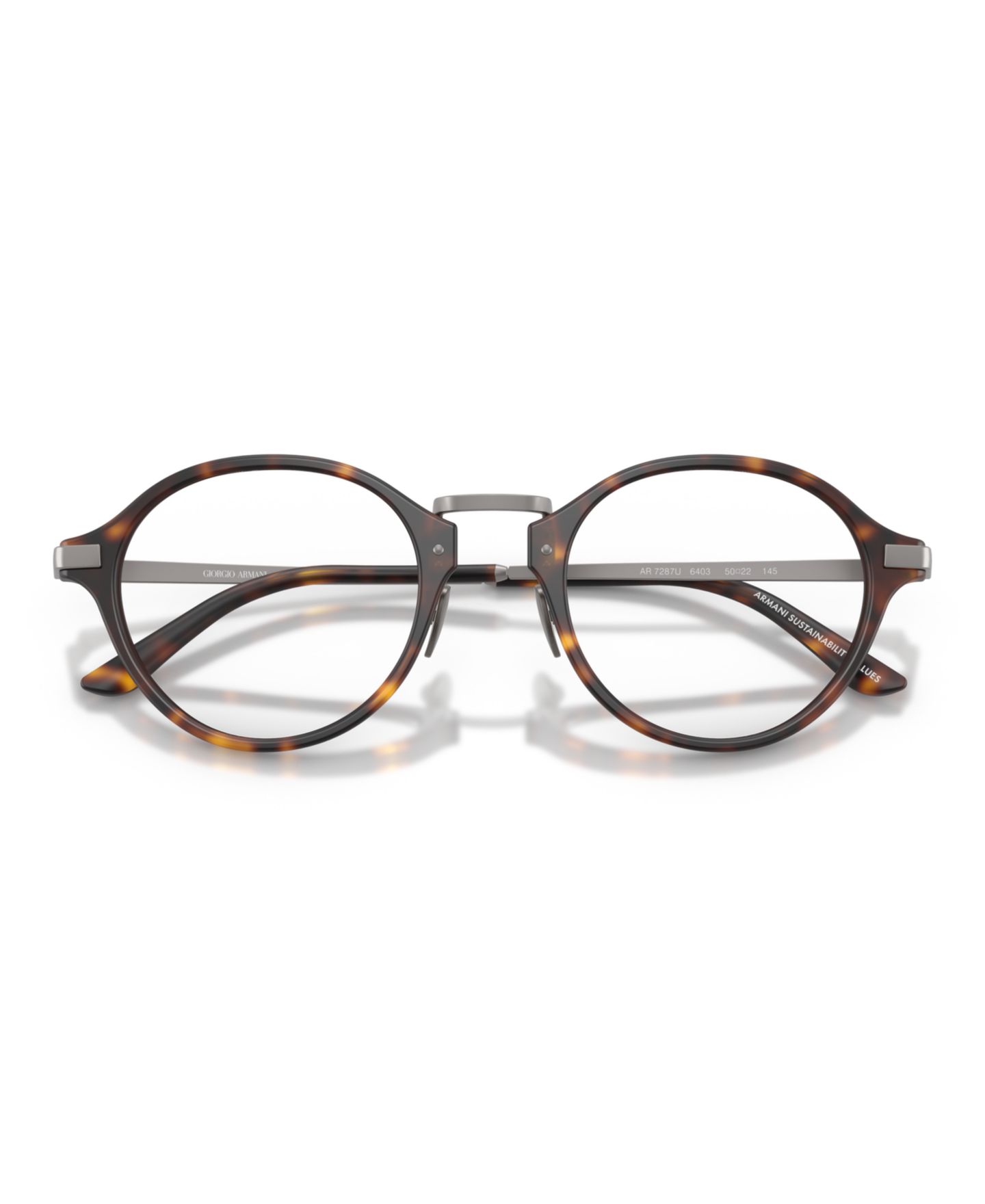 Мужские очки Giorgio Armani Man Panthos Plastic AR7287 Eyeglasses, цвет: Матовый гавана — фото 3