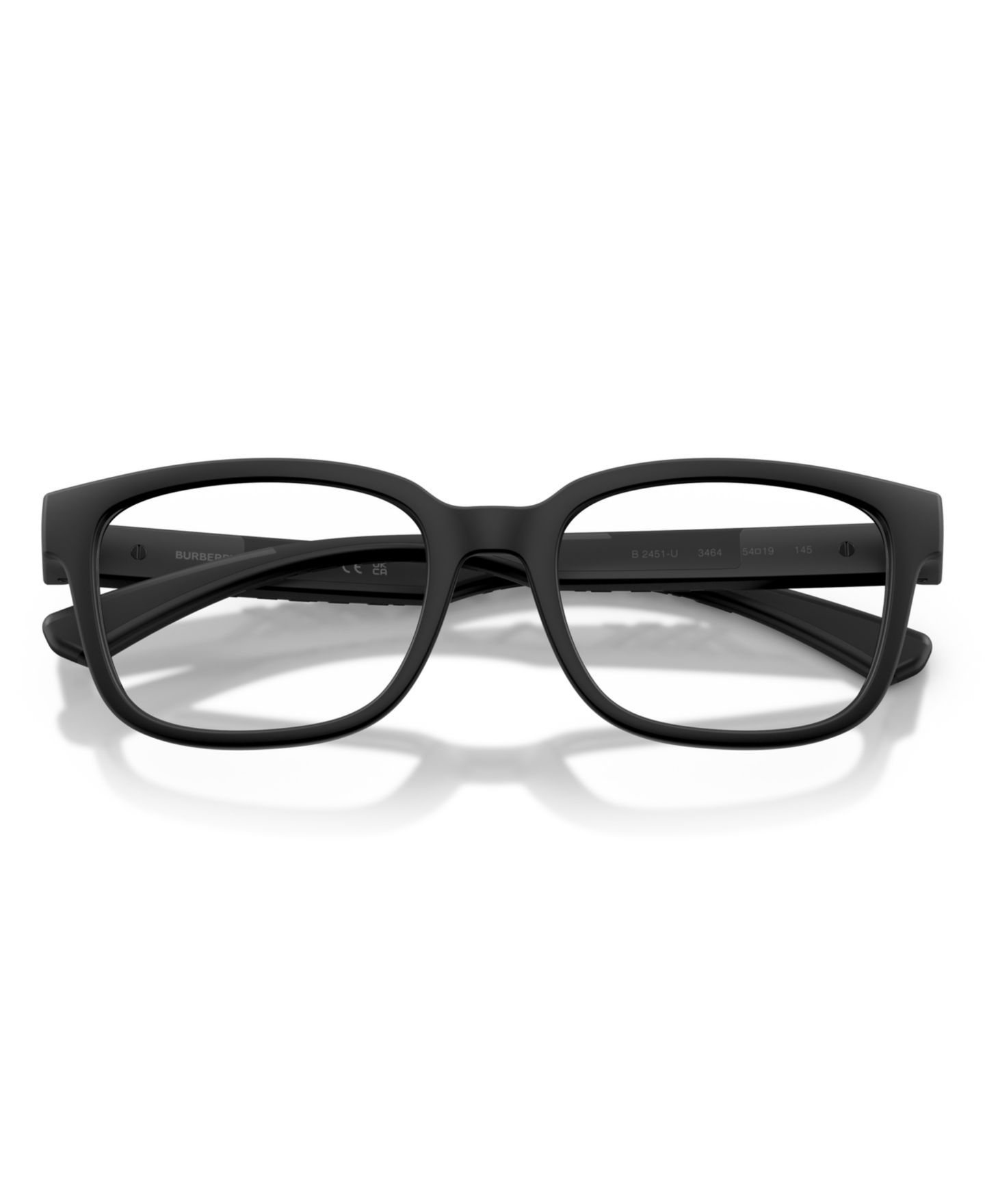 Мужские очки Burberry Man Rectangle Plastic BE2451U Eyeglasses, цвет: Матовый чёрный — фото 3