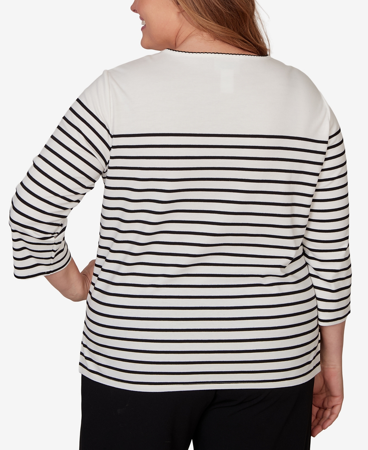 Alfred Dunner Plus Sunflower Stripe Knit Top