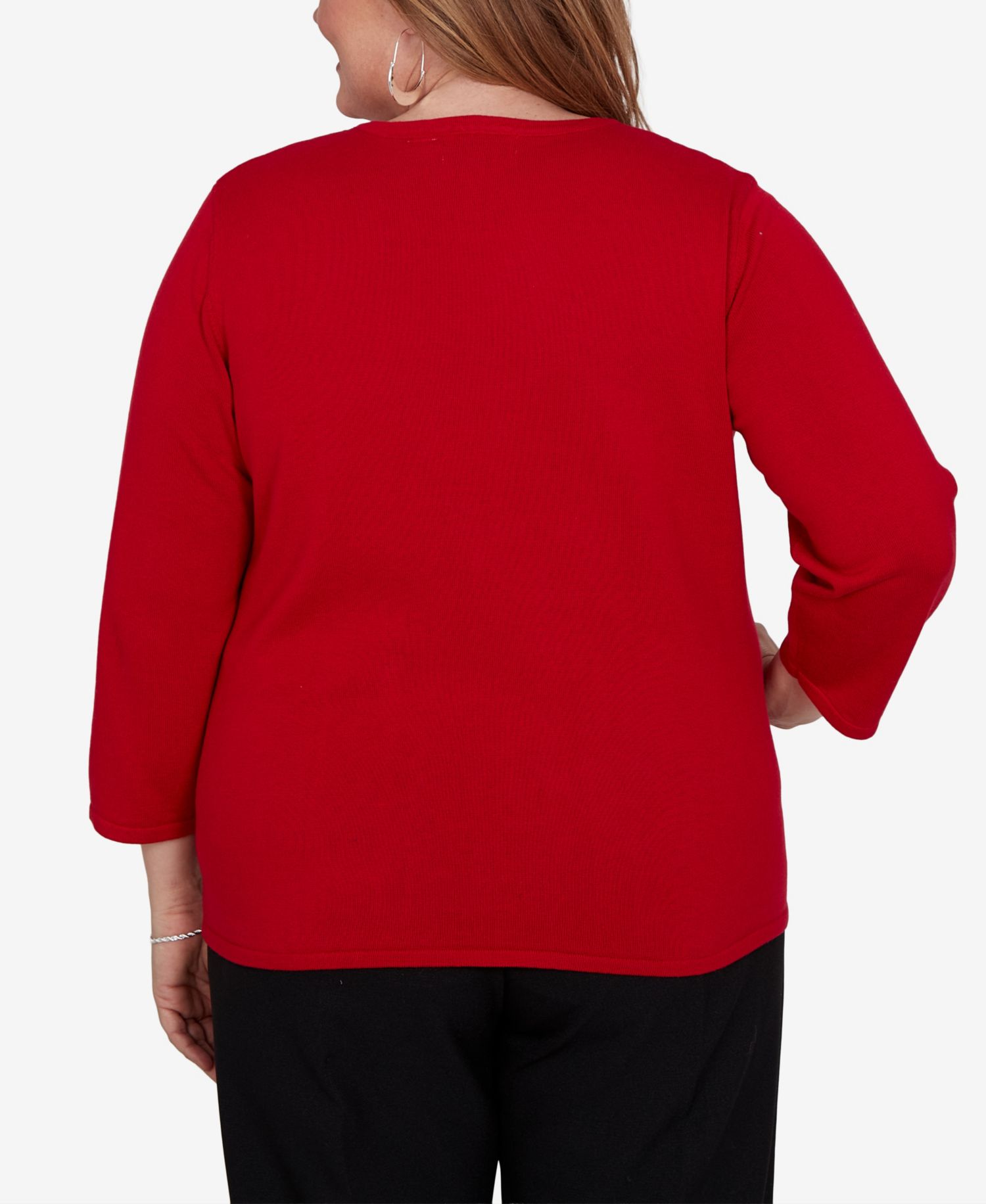 Plus Size Border Scroll Soutache Sweater