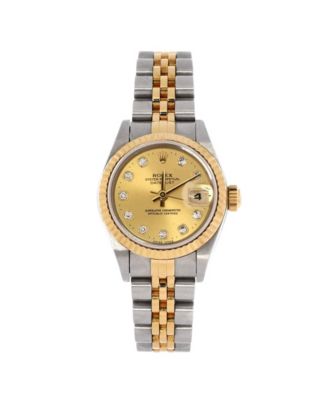 Oyster Perpetual Datejust Automatic Watch in Stainless Steel and Gold with Diamond Markers 26mm
