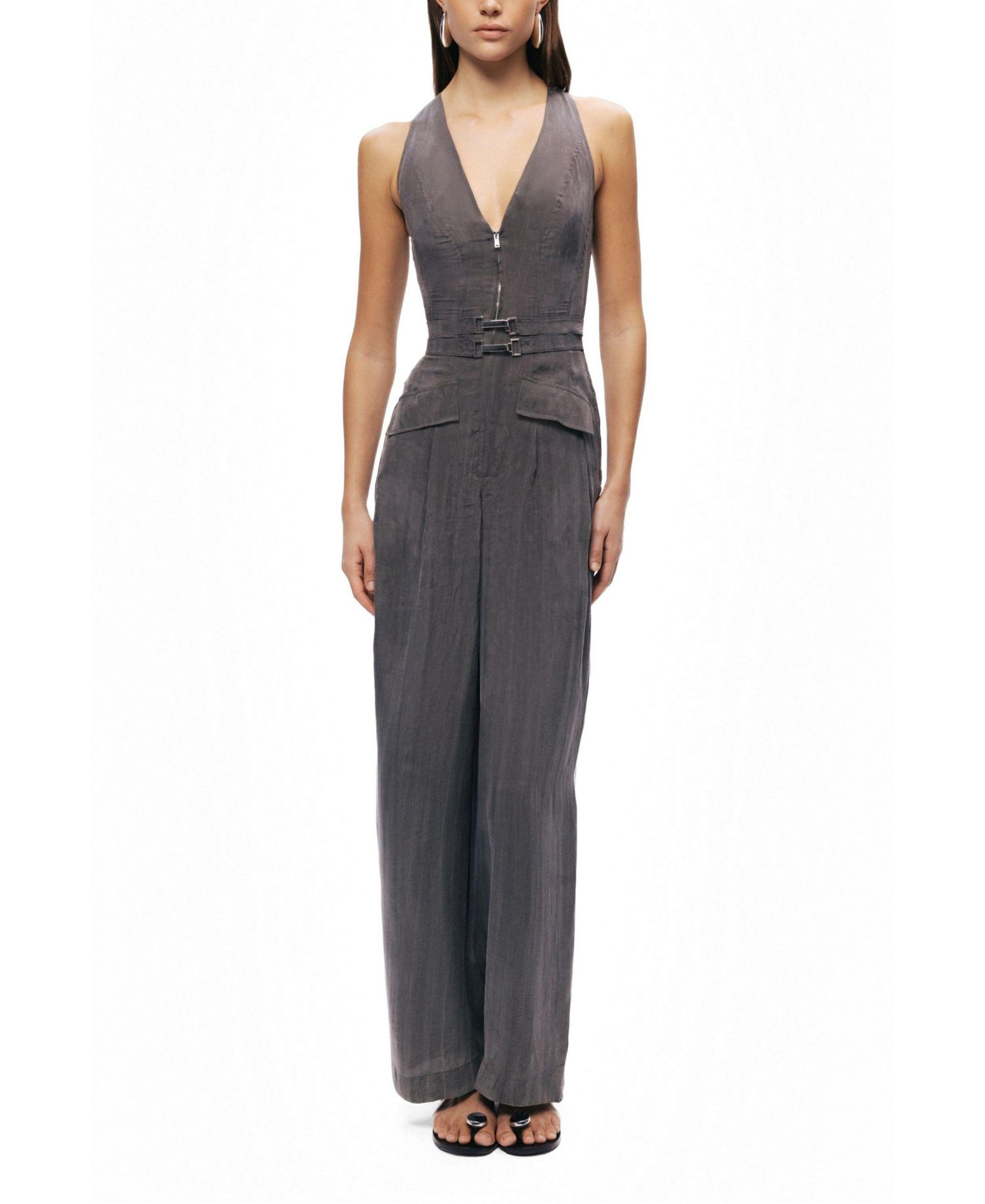 Women's Metal Belt Detail Jumpsuit