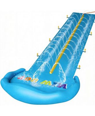 32.8Ft Inflatable Water Slide Double Lane Outdoor Play