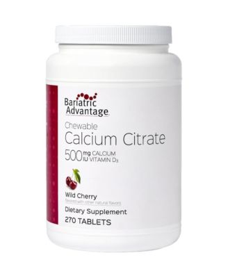 Calcium Citrate Chewable with Vitamin D3 for Bariatric Surgery Patients Including Gastric Wild Cherry Flavor, 270 Count