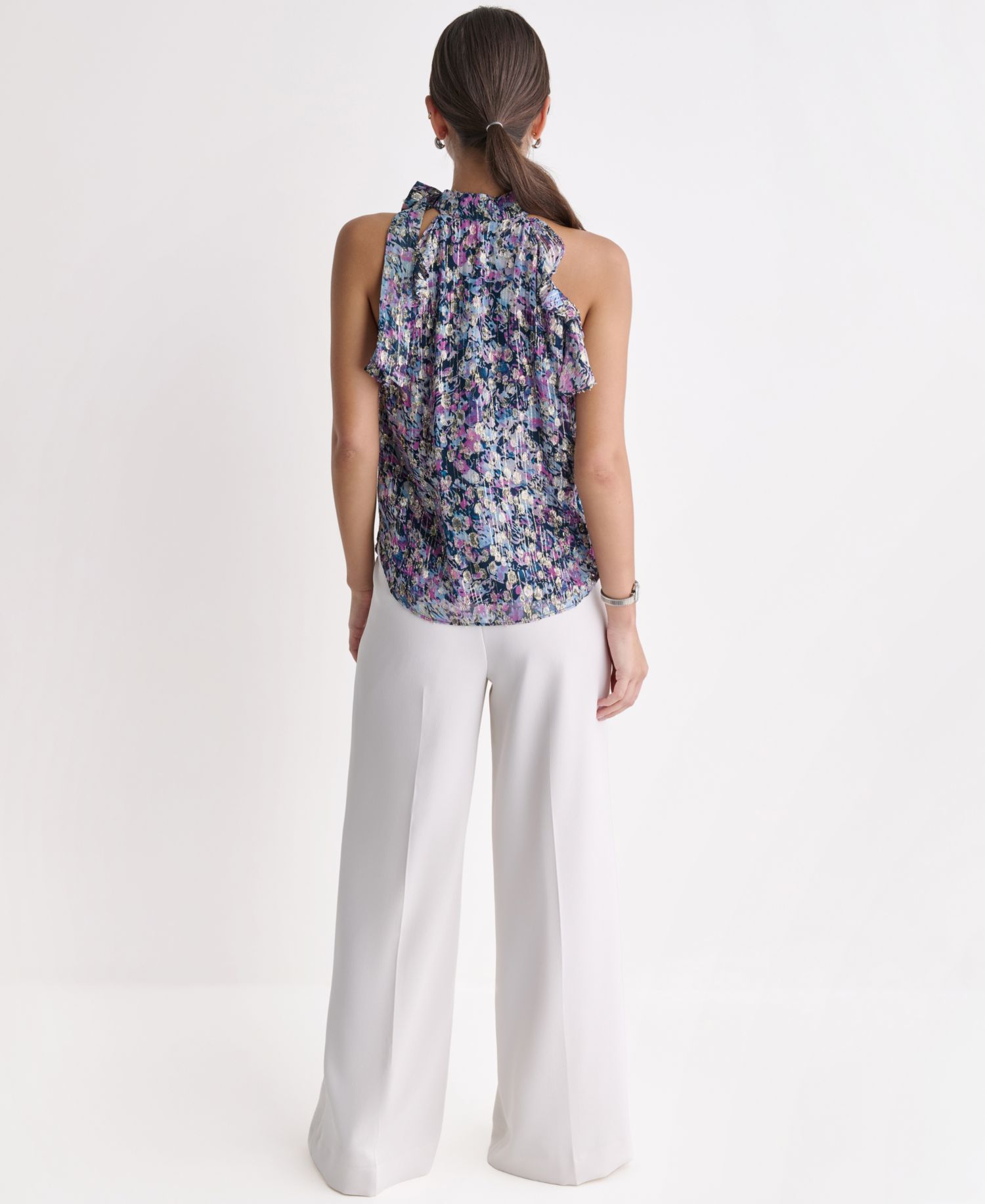 Women's Printed Sleeveless Halter Top