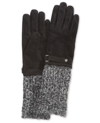Lauren Ralph Lauren - Knit Cuff Suede Gloves