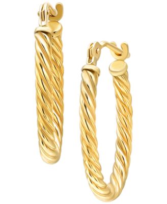 Corrugated Hoop Earrings in 10k Yellow Gold