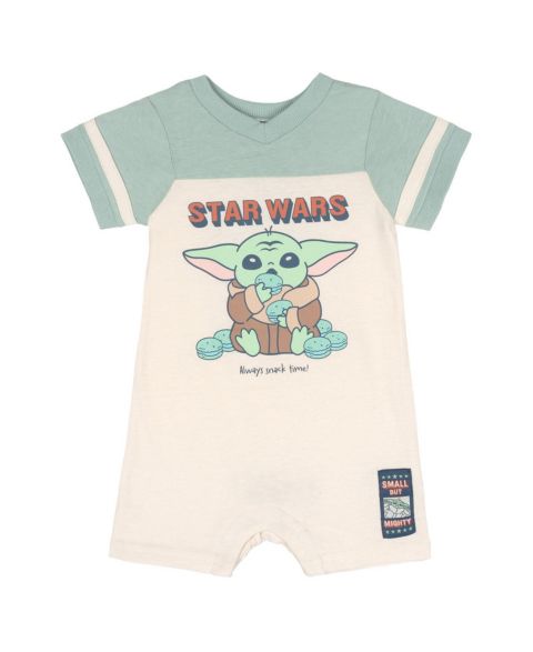 Комбинезон The Mandalorian Grogu Athletic One Piece Romper для мальчиков-малышей, цвет: Шалфейный кремовый