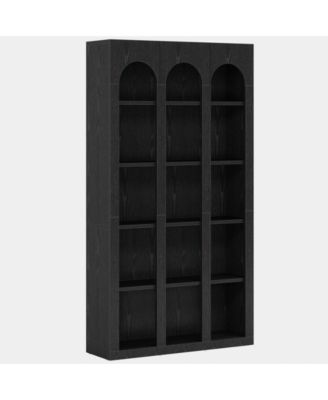 70.8 Inch Wooden Bookcase with 5 Storage Display Shelves