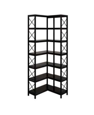 Corner Bookcase with 7 Open Storage Shelves