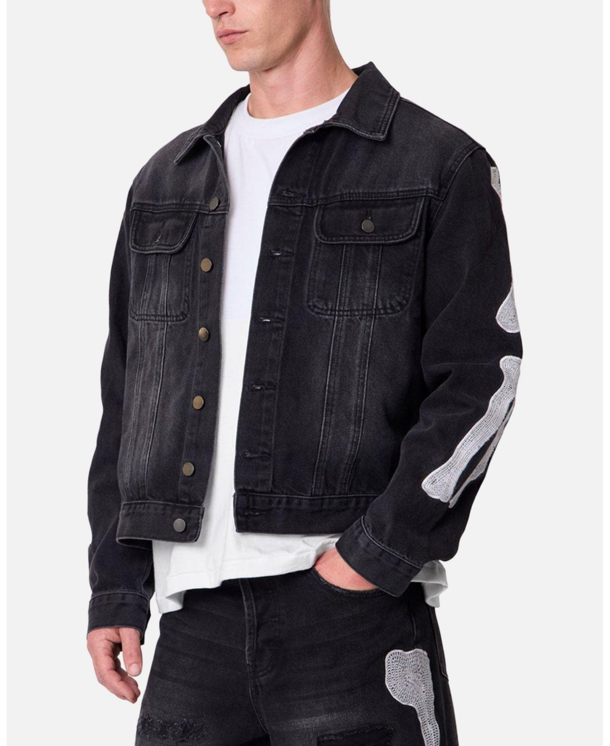 mnml Men's Raw Skeleton Trucker Jacket