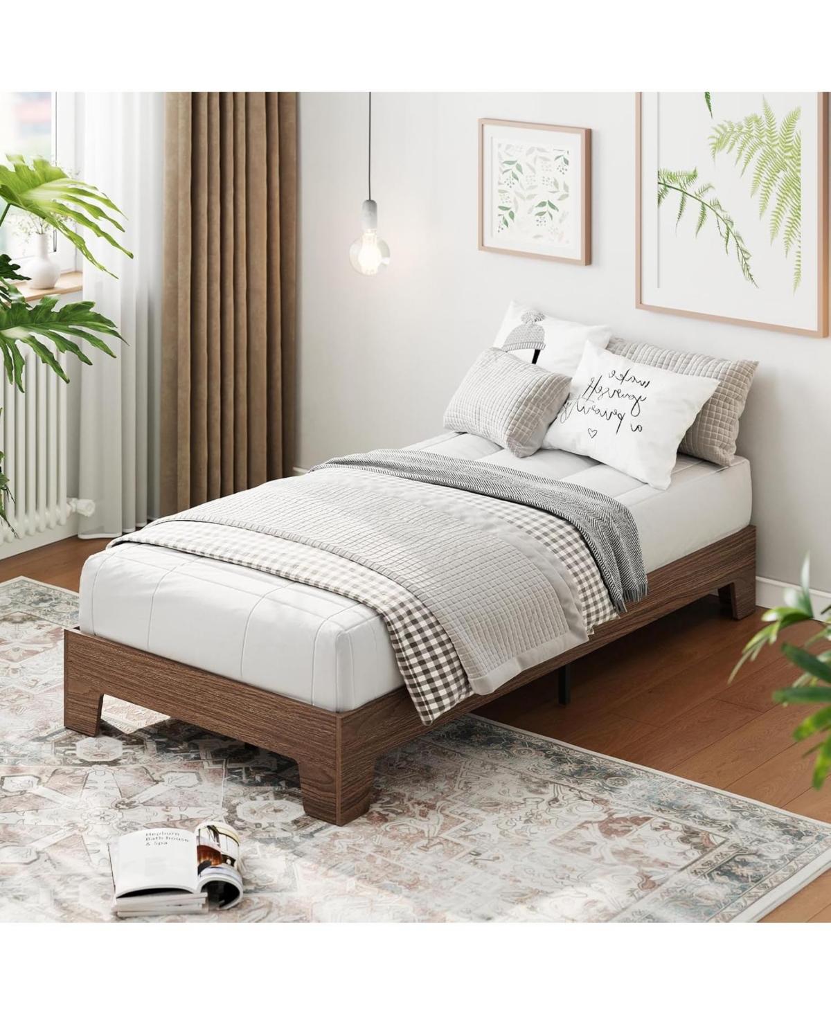 gaomon Platform Bed Frame with Wood And Metal Slats, Underbed Storage, Easy Assembly